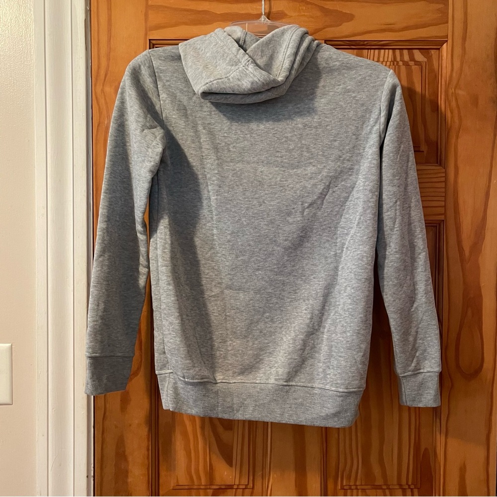 Champion Heather Gray Hoodie with Blue and Red Emblem - Picture 7 of 7